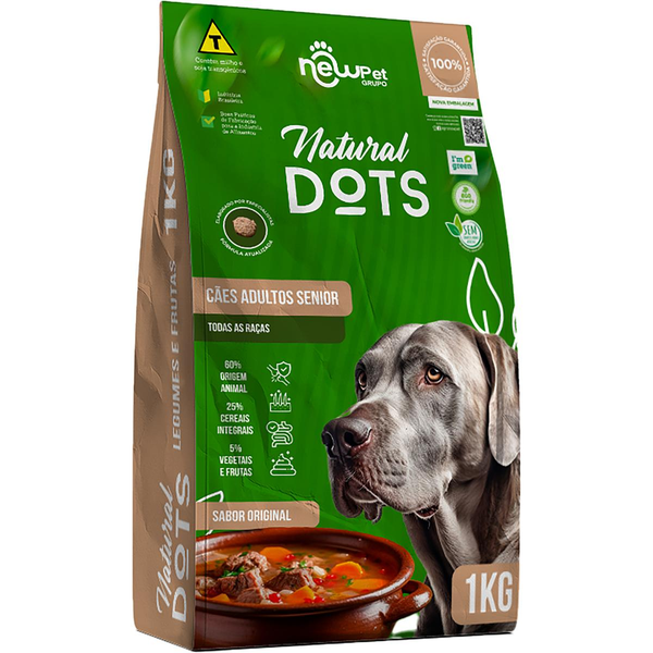 Ração para Cães Natural Dots 1kg - Sênior