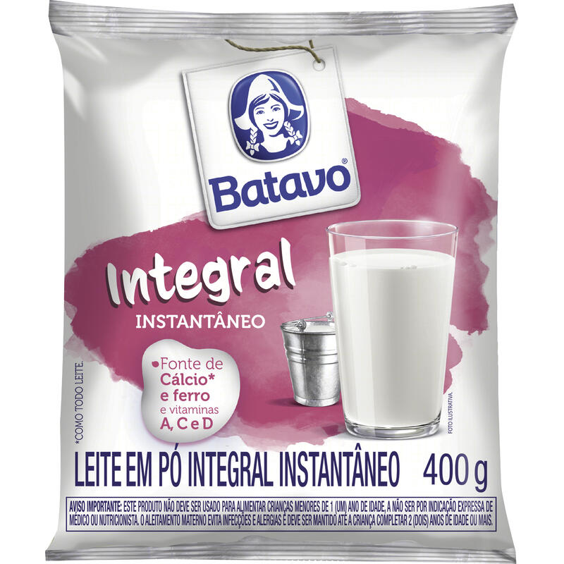 Leite Pó Instantâneo Integral Batavo Pacote 400g