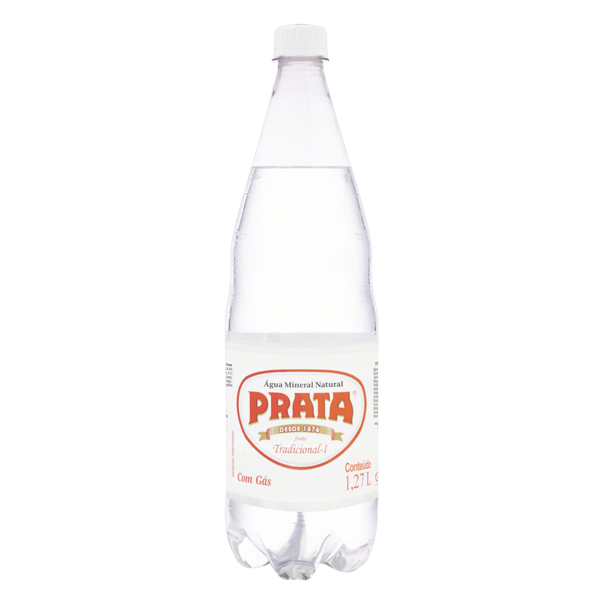 Água Mineral Natural com Gás Prata Garrafa 1,27l