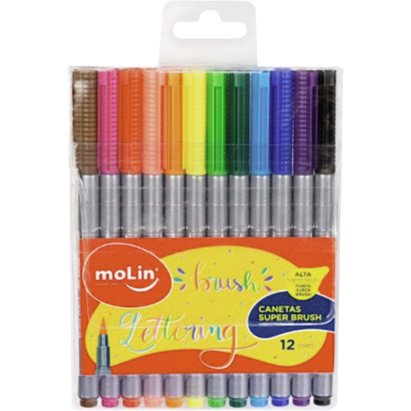 Caneta Molin Super Brush 12 Cores 12 un