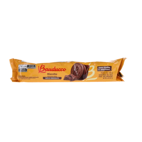Biscoito Recheado Bauducco 108g - Duplo Chocolate