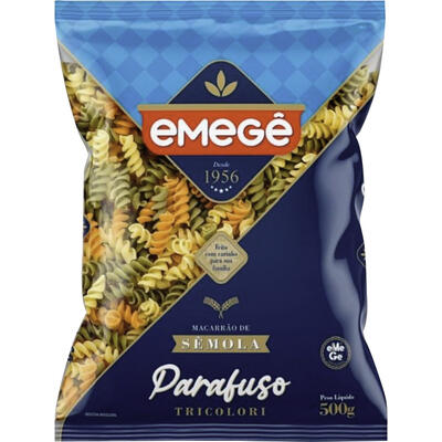 Macarrão Emegê Parafuso Tricolor 500g