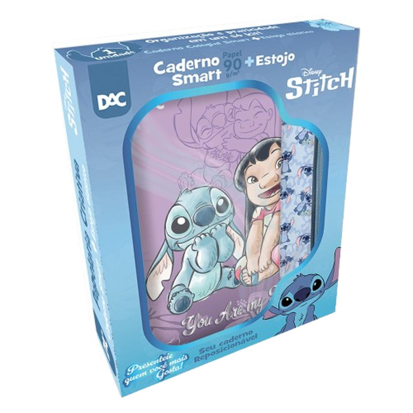 Kit Escolar Dac Caderno e Estojo - Stitch - Ref. 5319