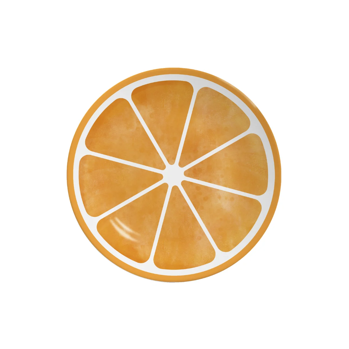 Prato Sobremesa Coup Decorado Laranja 21cm