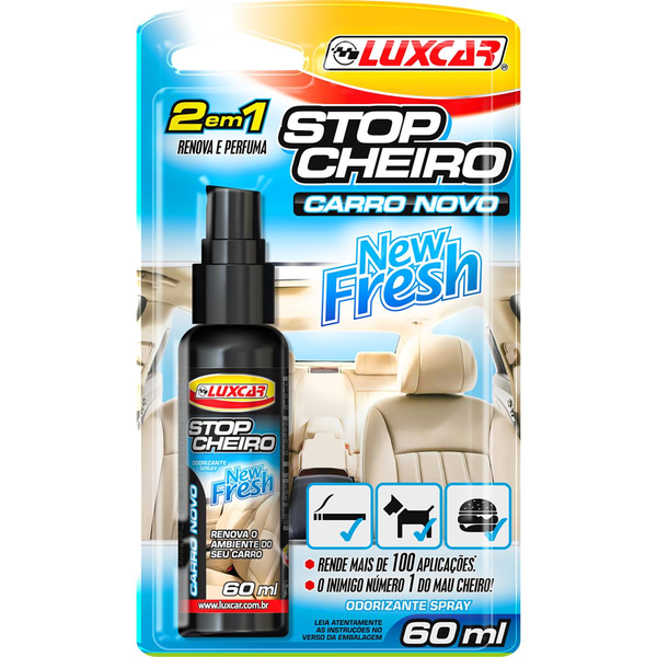 Odorizante Stop Cheiro Luxcar 60ml - Spray - Carro Novo