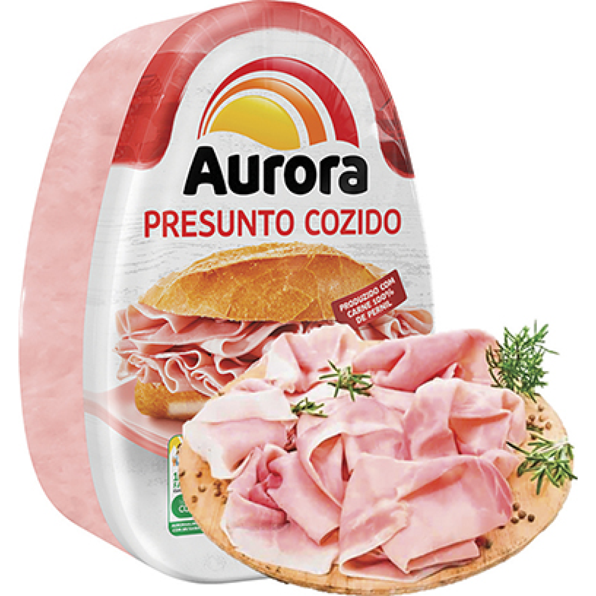 Presunto Cozido Fatiado Aurora Bandeja 150g