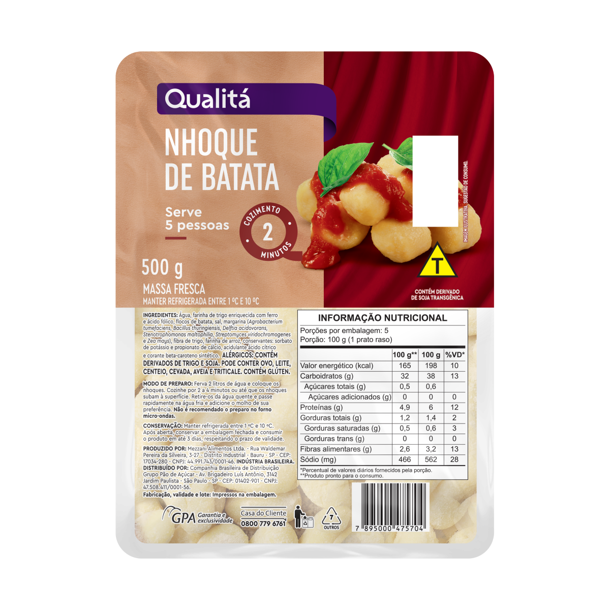 Nhoque De Batata Qualitá Pacote 500g