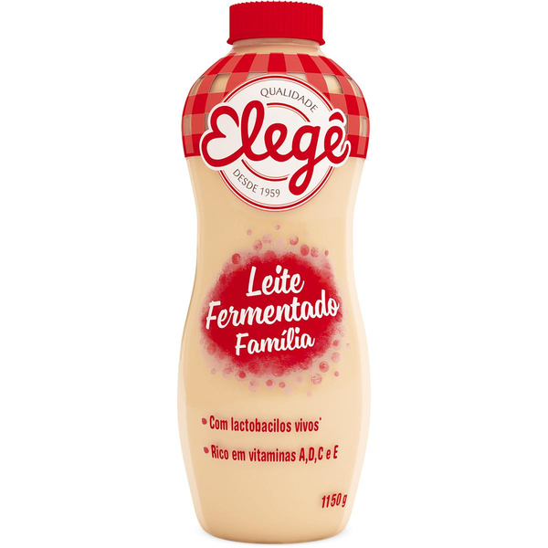 Leite Fermentado Desnatado Elegê Garrafa 1150g Tamanho Família