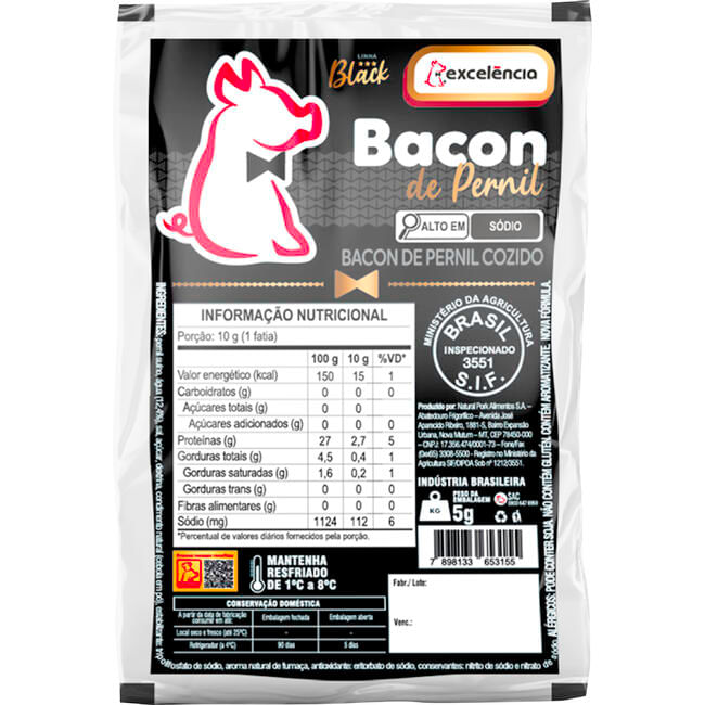 Bacon Extra Pernil Excelência Preço por quilo na peça