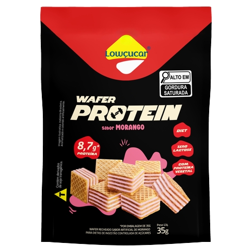 Wafer Lowçucar Protein Morango 35g