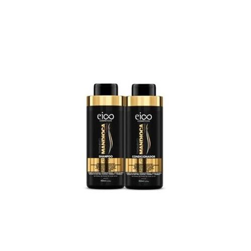 Kit Shampoo 450ml + Condicionador 400ml Eico Mandioca