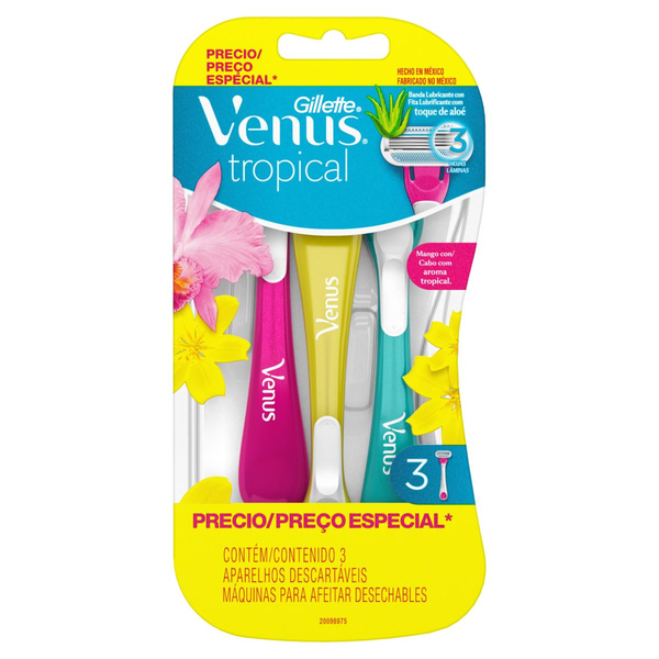 GILLETTE Venus Tropical Aparelho de Depilação Descartável 3un