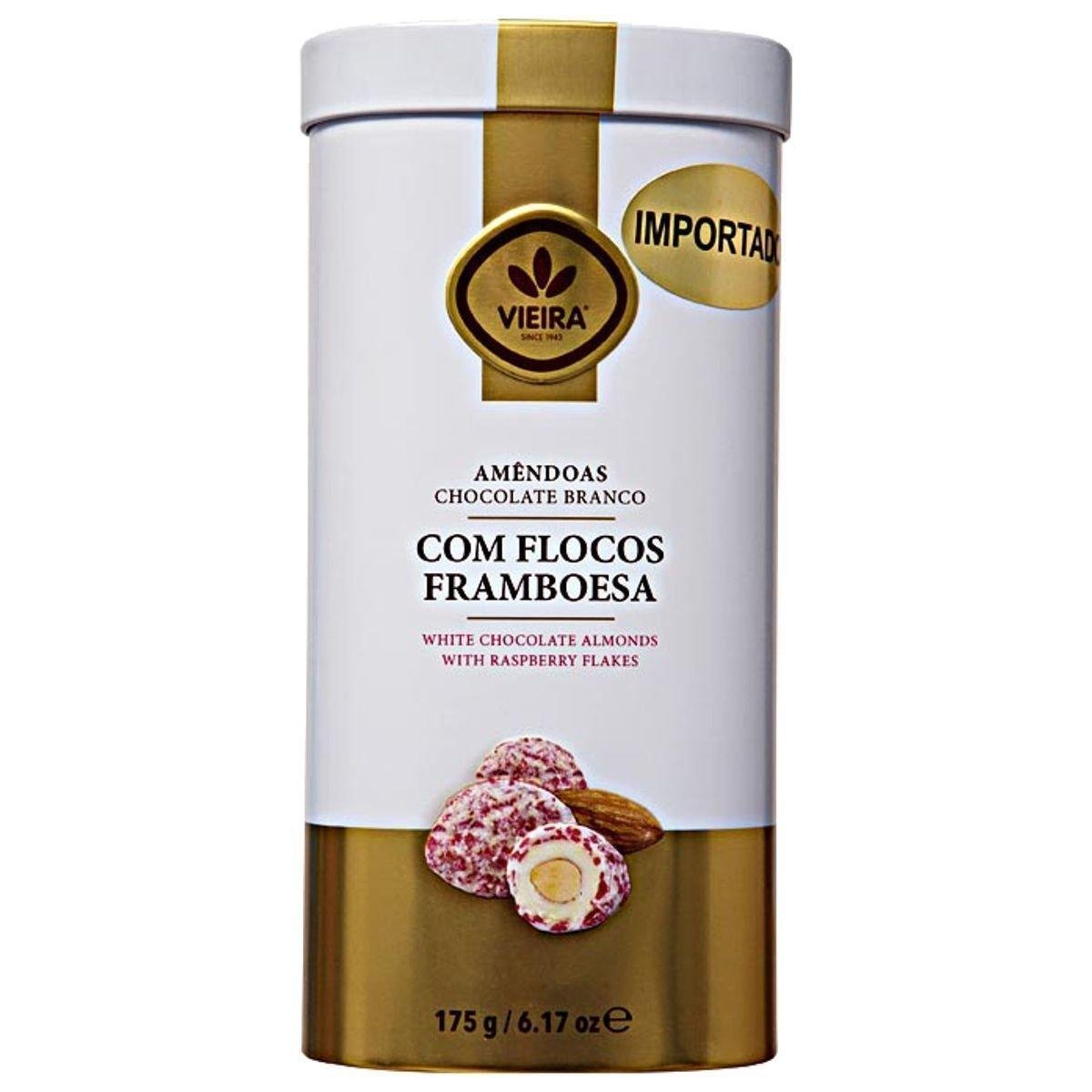Amêndoas Chocolate Branco com Flocos de Framboesa VIEIRA 175g