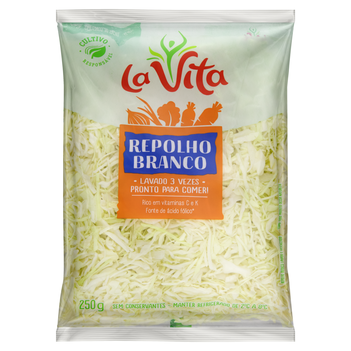 Repolho Branco Higienizado La Vita 250g