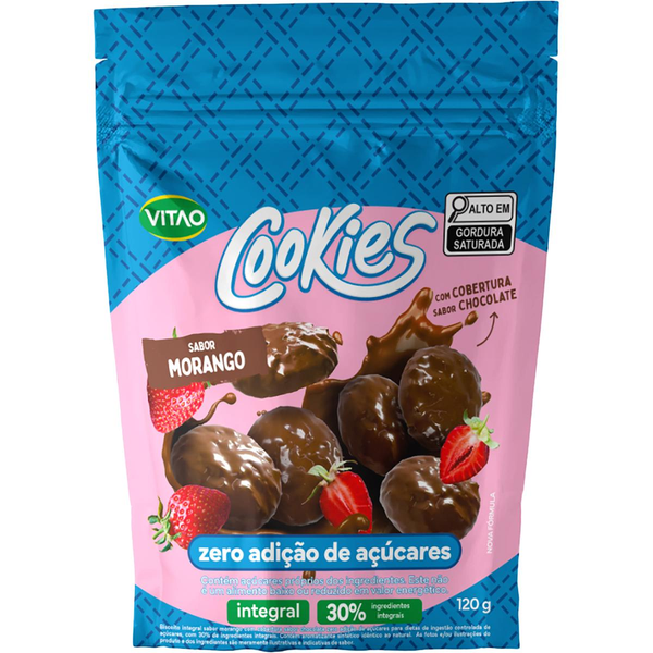 Cookie Vitao 120g - Zero - Morango com Chocolate