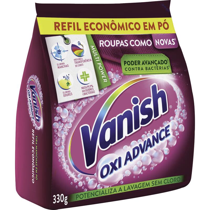 Tira Manchas VANISH em Pó Oxi Advance para roupas coloridas Refil Econômico 330g