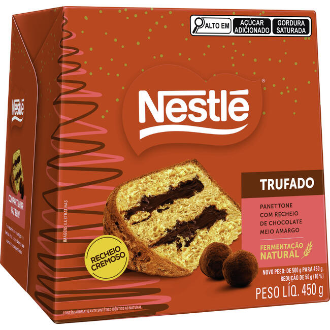 Panettone Classic NESTLÉ Trufado Chocolate Meio Amargo Fermentação Natural 450g