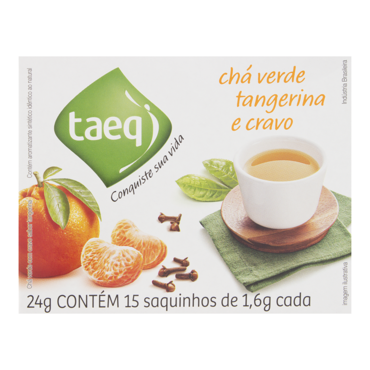 Chá Verde Tangerina e Cravo Taeq Caixa 24g 15 Unidades