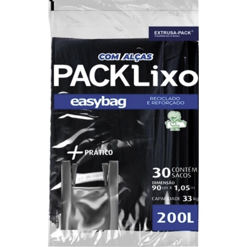 Pack Lixo Easybag Com Alças 200L 30 un