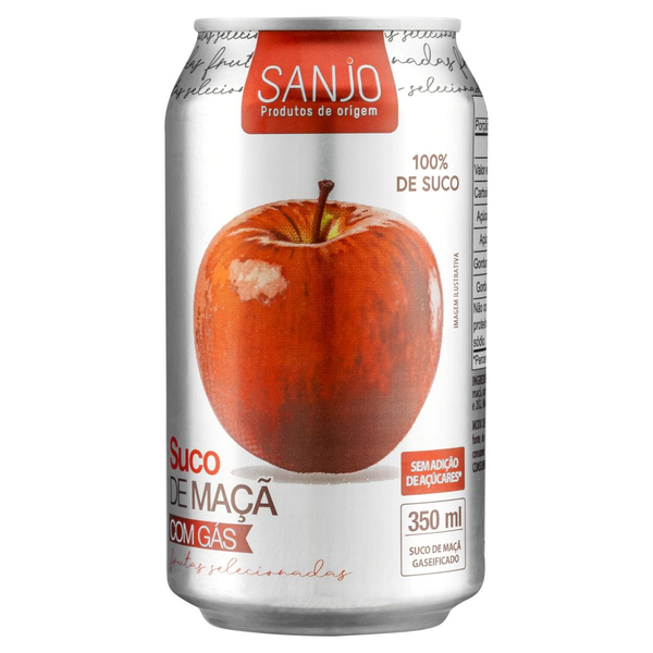 Suco Sanjo 350ml - Maçã - Com gás - Lata