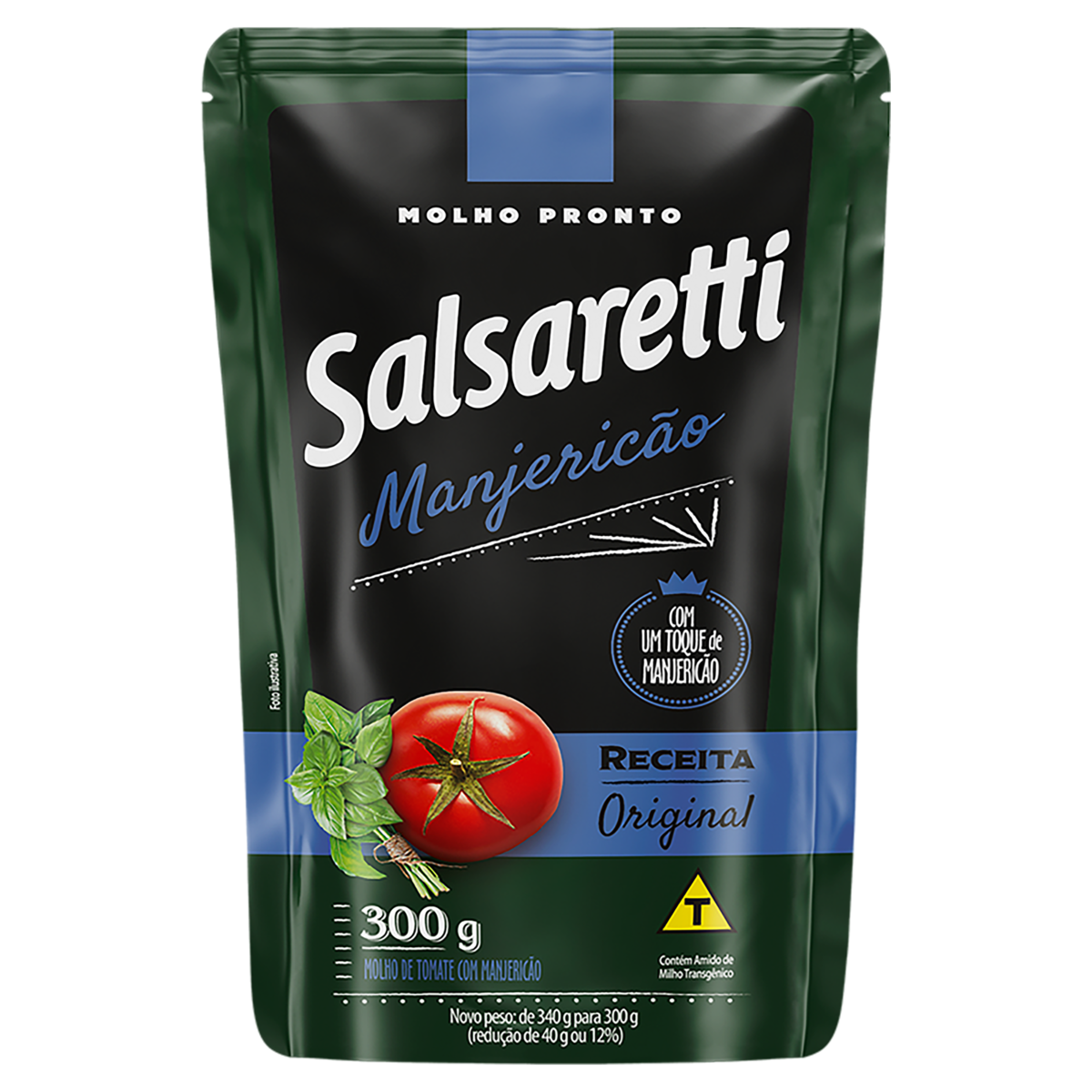 Molho de Tomate Salsaretti com Manjericão Sachê 300g