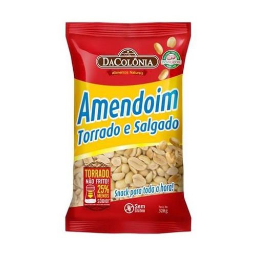 Amendoim DA COLÔNIA Torrado e Salgado Sem Glúten 320g