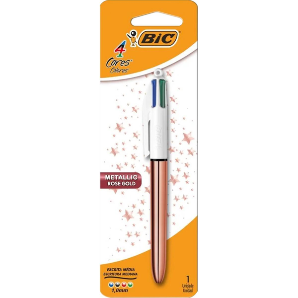 Caneta 4 Cores Bic 4 Cores - Rose Gold