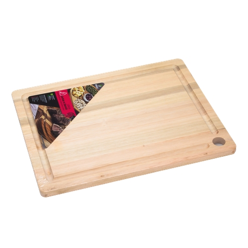 Tábua Stolf Para Carne De Madeira Eucalipto Com Furo Lateral 34x27cm