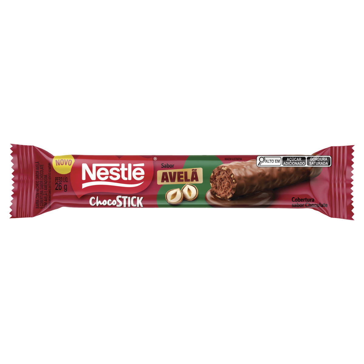 Chocolate Avelã Nestlé ChocoStick Pacote 26g