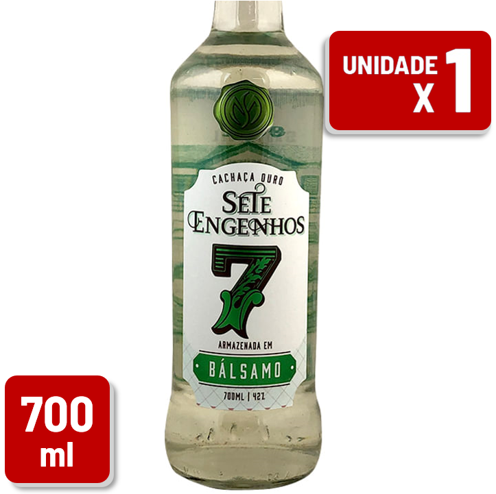 Cachaça 7 Engenhos Bálsamo Garrafa Vidro 700ml