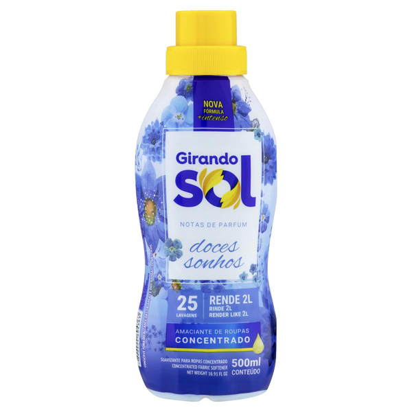 Amaciante Concentrado Girando Sol 500ml - Blue Care - Doces Sonhos