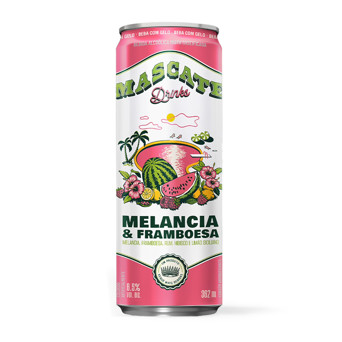 Mascate Drinks Melancia, Framboesa, Limão Siciliano e Rum 362Ml