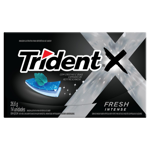 Chiclete Trident 26,6g - Fresh - Intense - Com 14 Unidades