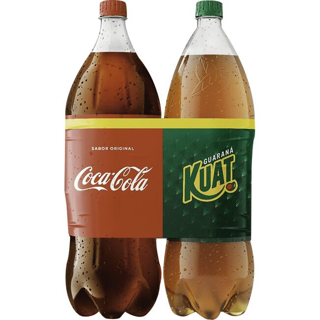 Refrigerante Coca-Cola e Kuat 2x2L