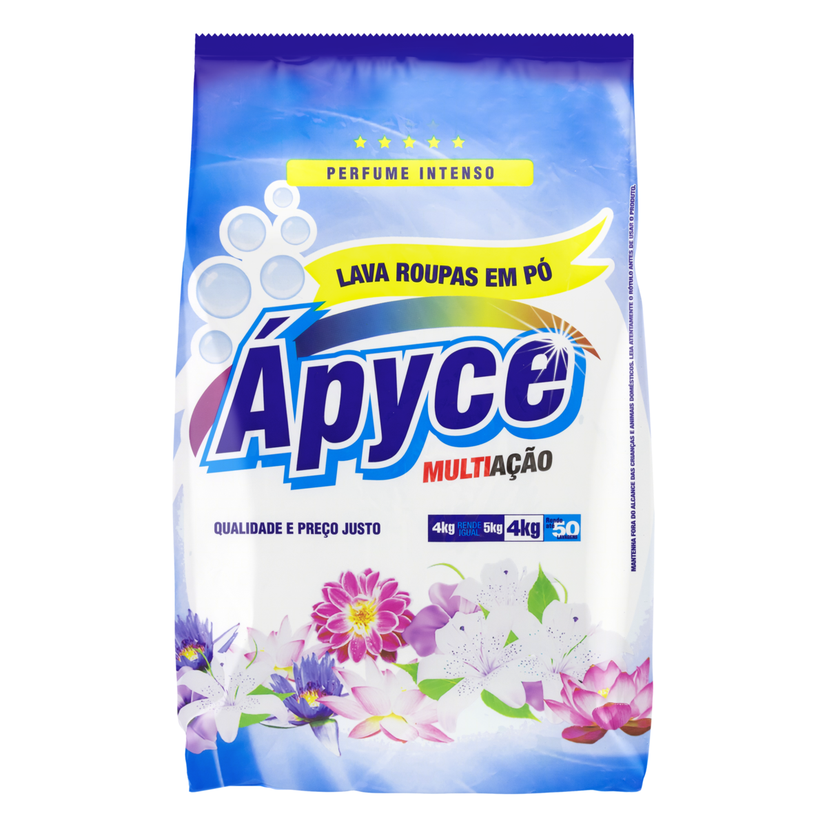 Lava-Roupas Pó Roupas Brancas e Coloridas Ápyce Multiação Pacote 4kg