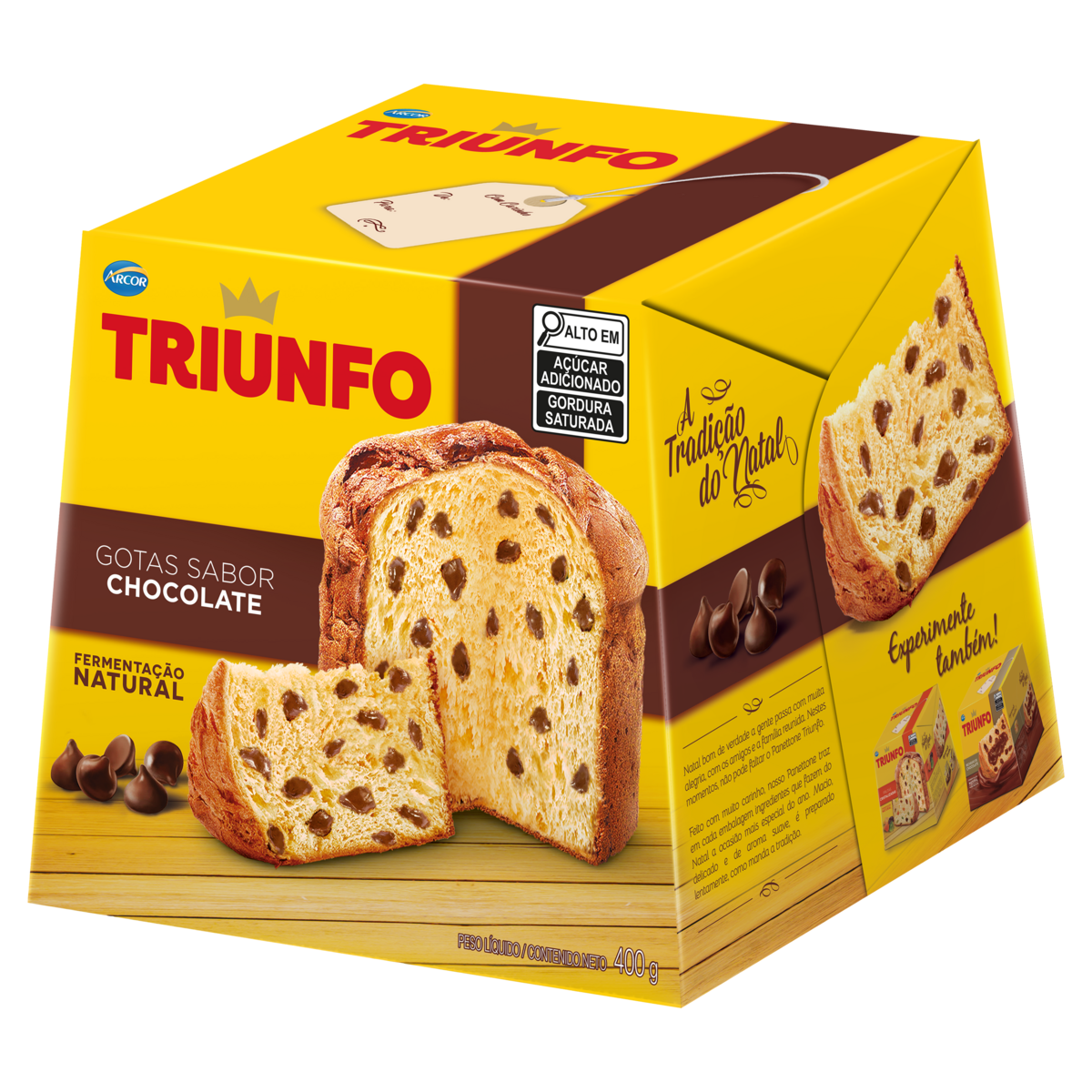 Panettone com Gotas de Chocolate Triunfo Caixa 400g