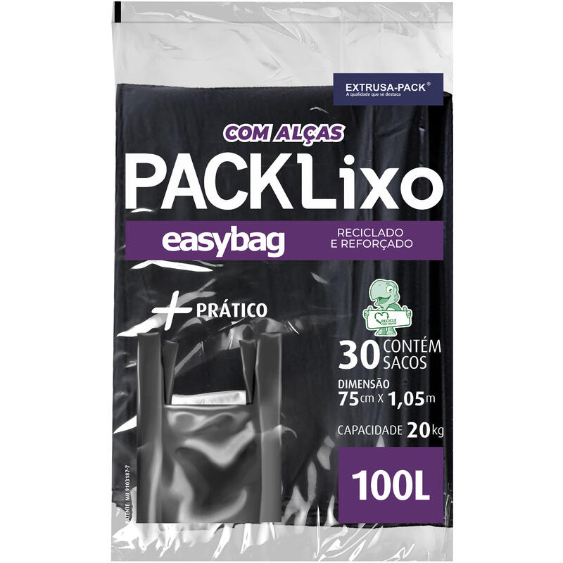 Saco de Lixo Easybag Green Alça - 100L 30 un