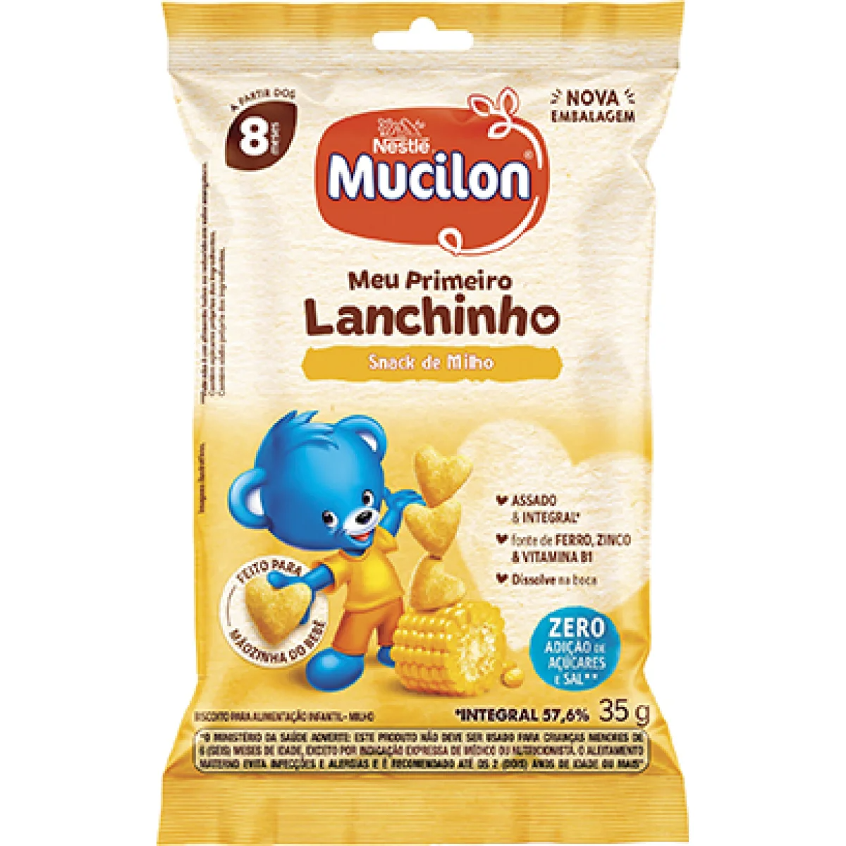Biscoito NESTLÉ Mucilon Meu Primeiro Lanchinho Milho Sem Adição de Sal 35g