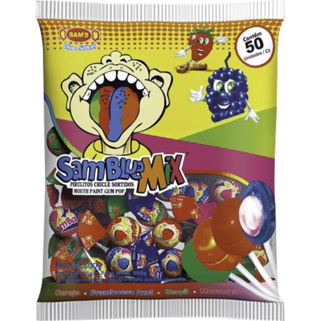 Pirulito Sam's Samblue Mix 600g