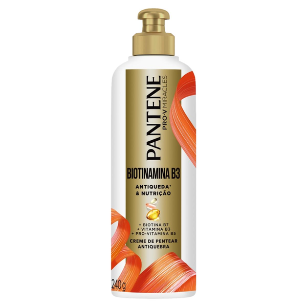 Creme para Pentear Antiquebra Pantene Biotinamina B3 Antiqueda & Nutrição Frasco 240g