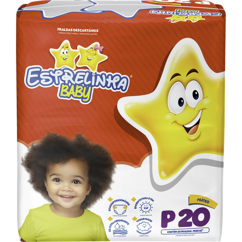 Fralda Descartável Estrelinha P 20 un