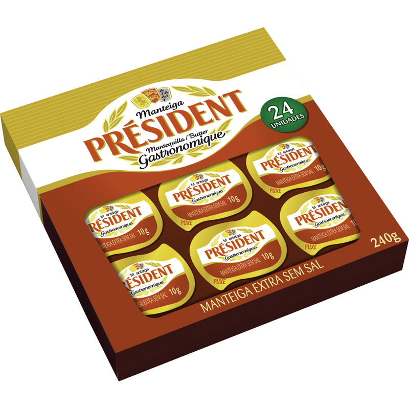 Manteiga Président Extra sem Sal 24x10g