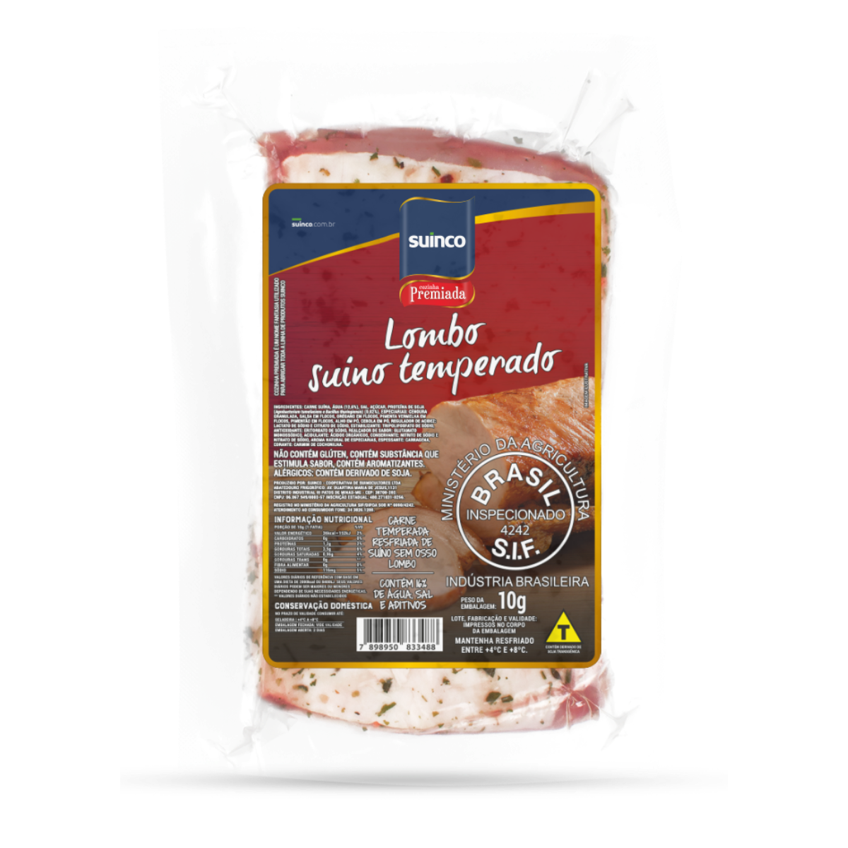 Lombo Suíno Temperado e Resfriado Suinco 800G