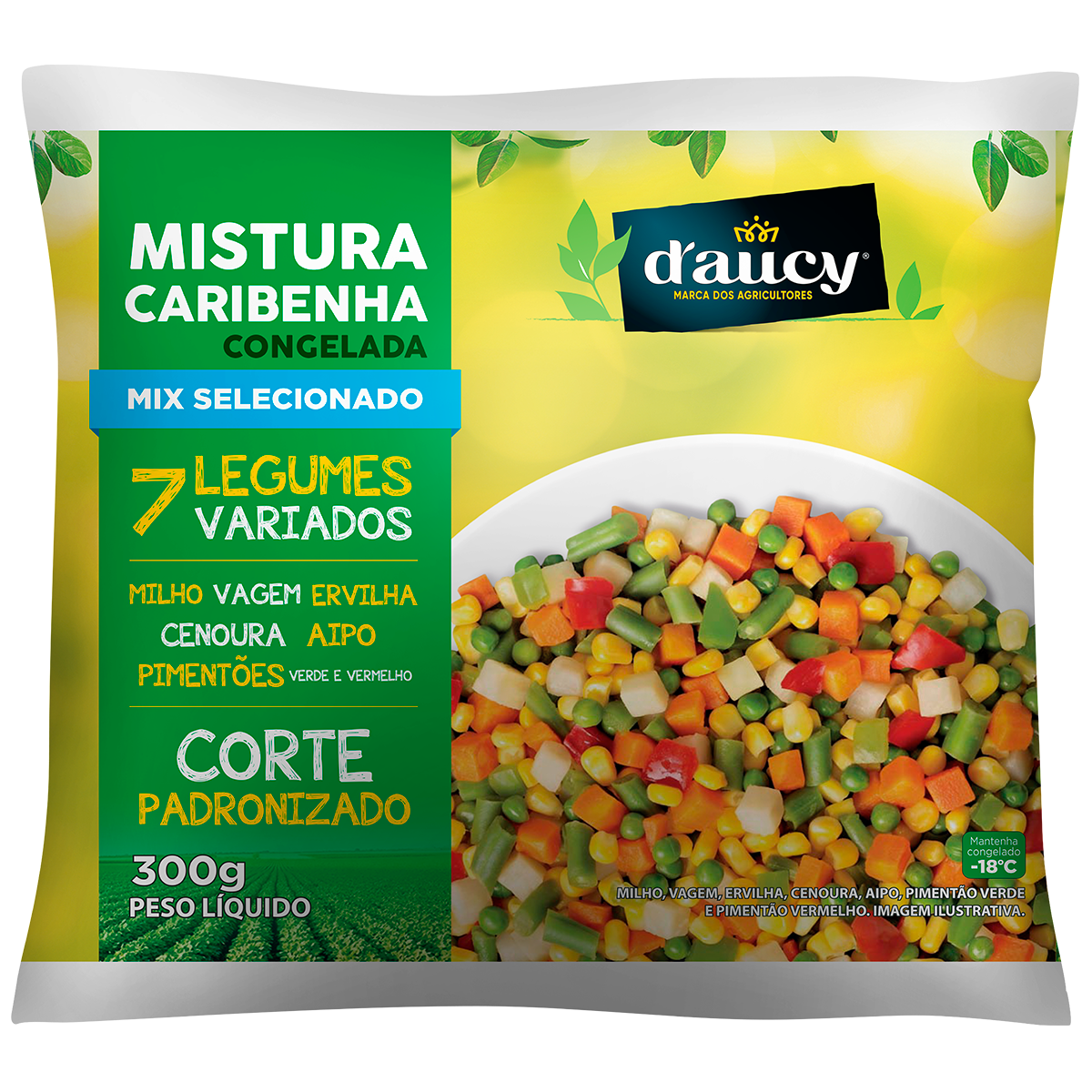 Mistura Caribenha Congelada Pacote Daucy 300g
