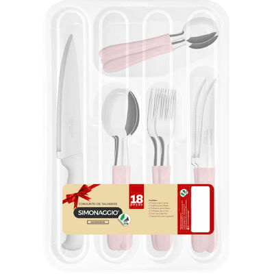 Conjunto de Talheres Simonaggio Rosa 18 peças un