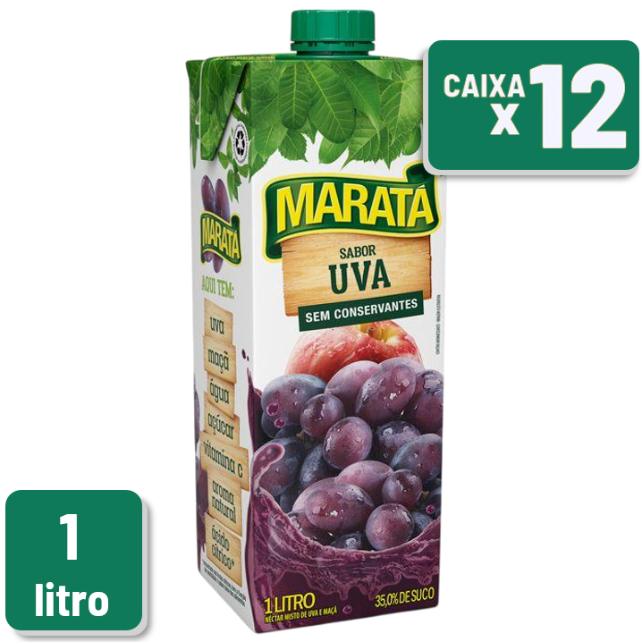 Néctar Maratá Uva Tetra Pak 1L Caixa C/ 12 Un