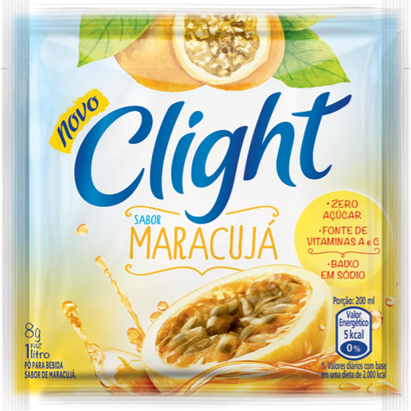 Refresco em pó Clight Sem Açúcar Maracuja 8g