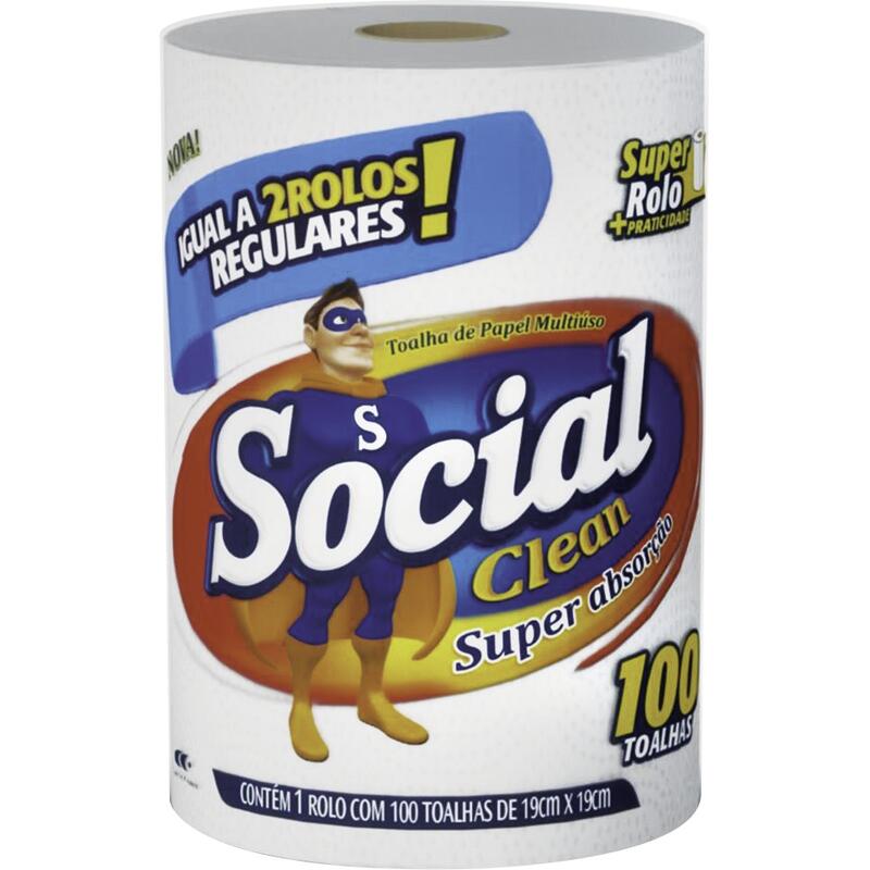 Toalha de Papel Social Clean 100 Folhas un