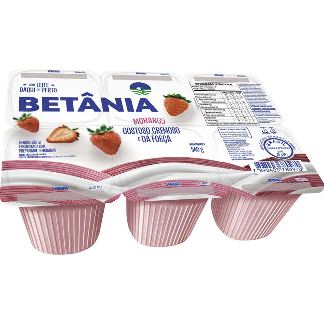 Bebida Láctea Polpa Betânia Morango 540g