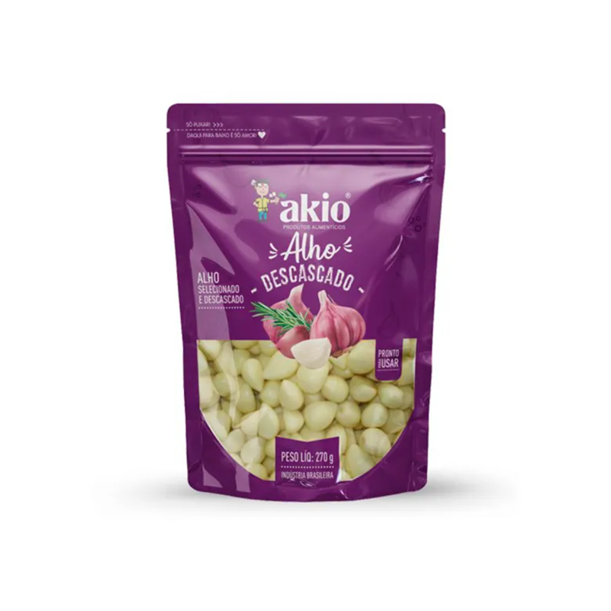 Alho Descascado Akio 270g